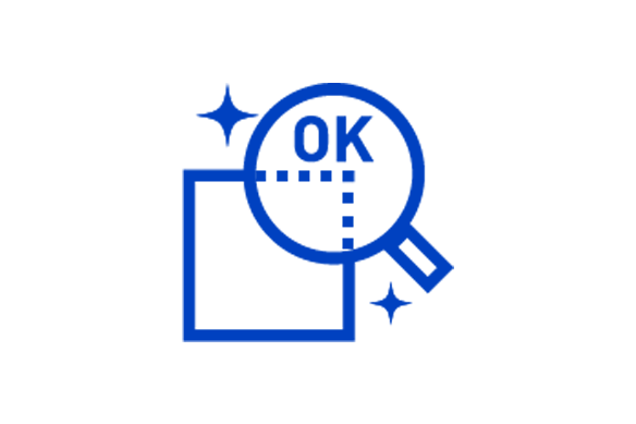 Blue inspection icon
